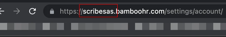 Sottodominio BambooHR nella barra dell'URL