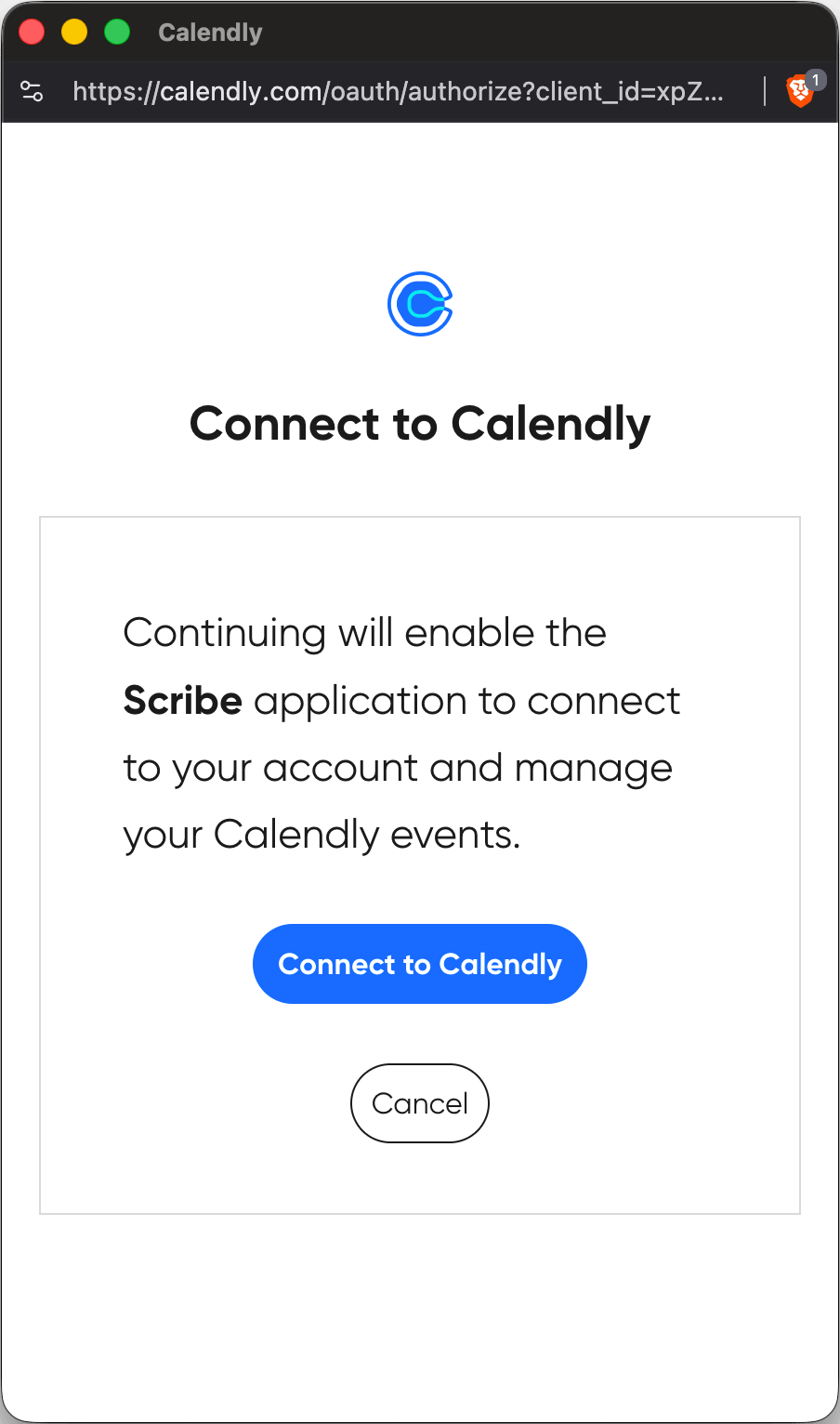 Connect to Calendly authorization screen