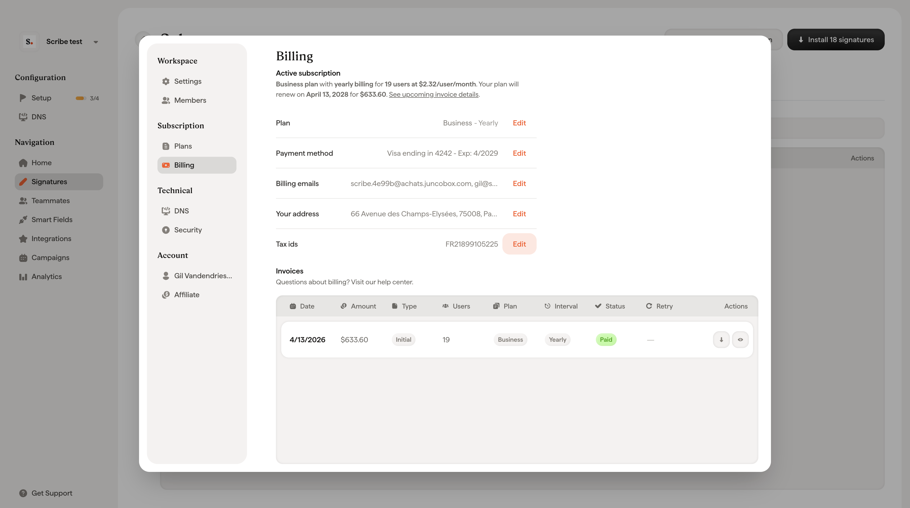 Billing - Scribe Mail Documentation