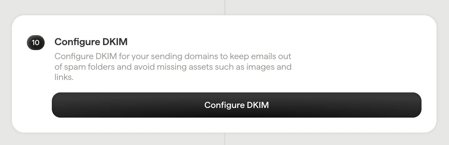Scribe の Configure DKIM ボタン