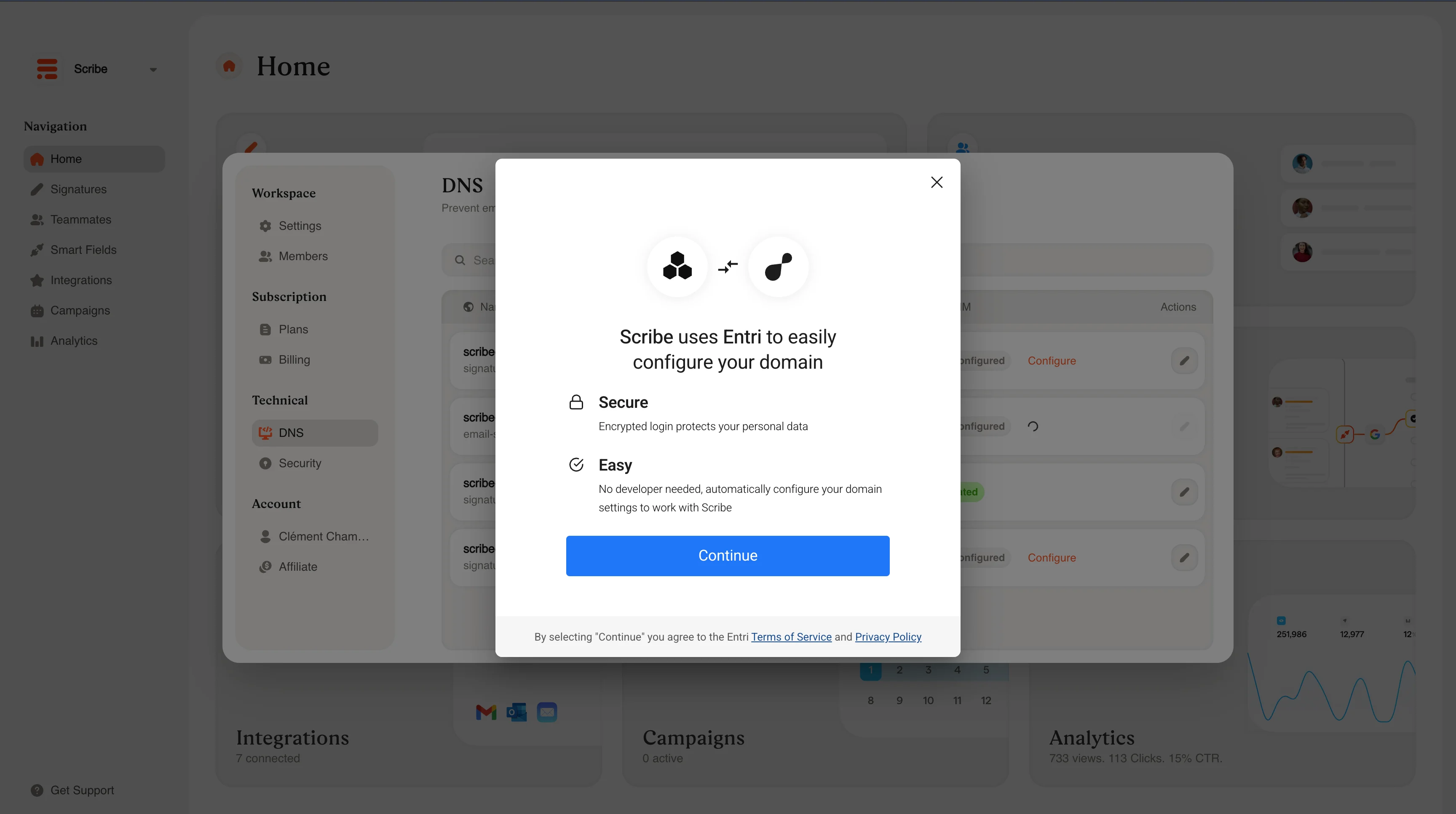 Procedura guidata di configurazione DNS, passaggio di configurazione del record CNAME