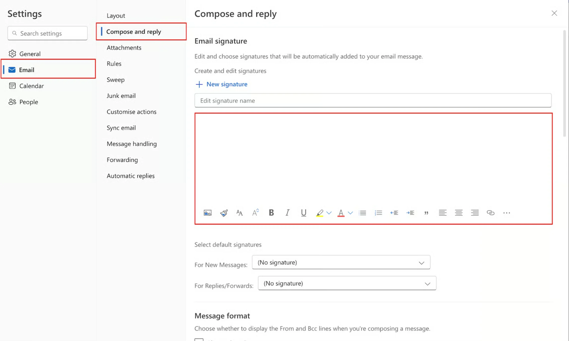Outlook signature text box with Scribe HTML pasted