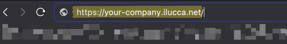 Lucca-Adresszeile mit der Instanz-Domain