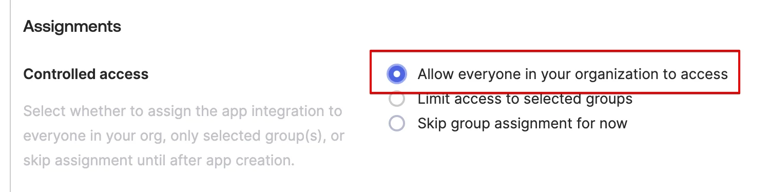 Bagian Assignments dengan opsi Allow everyone terpilih