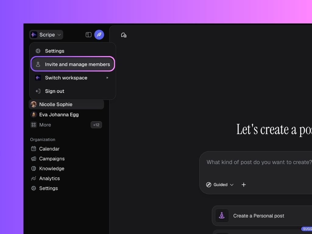 Invite From Dashboard