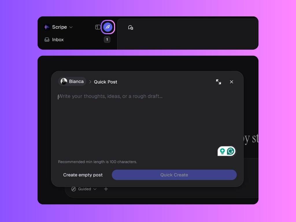Quick Create - Scripe Documentation