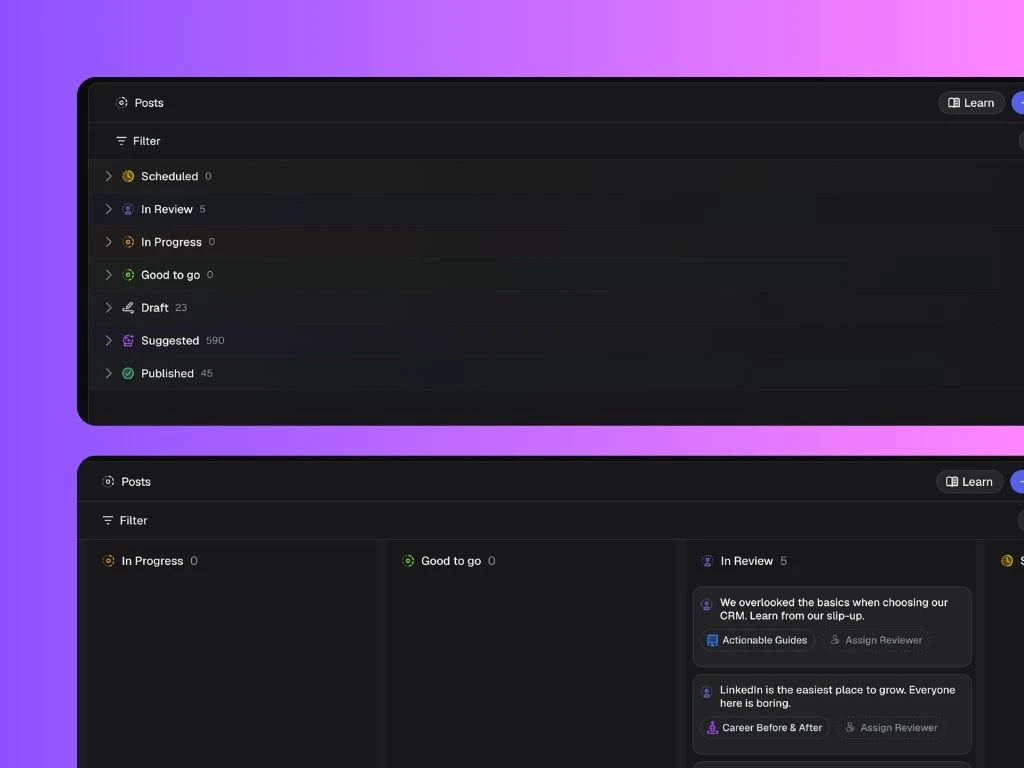 New Post Statuses