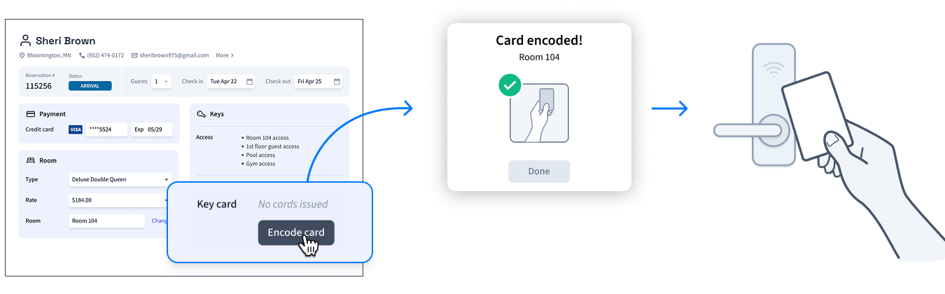 Use the Seam API to power your hotel PMS app's plastic card encoding
feature for guests.