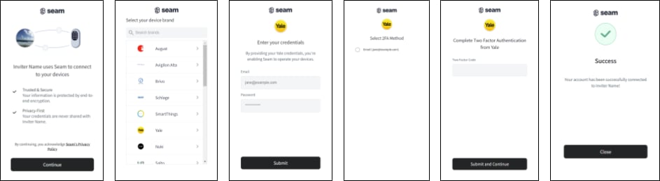 The page to which you redirect your app displays the authorization flow.