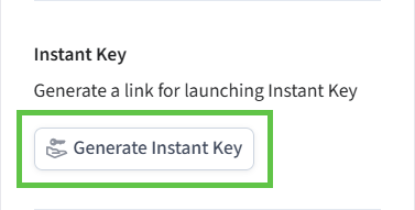 Click Generate Instant Key. This key contains all the
mobile credentials for the user identity.