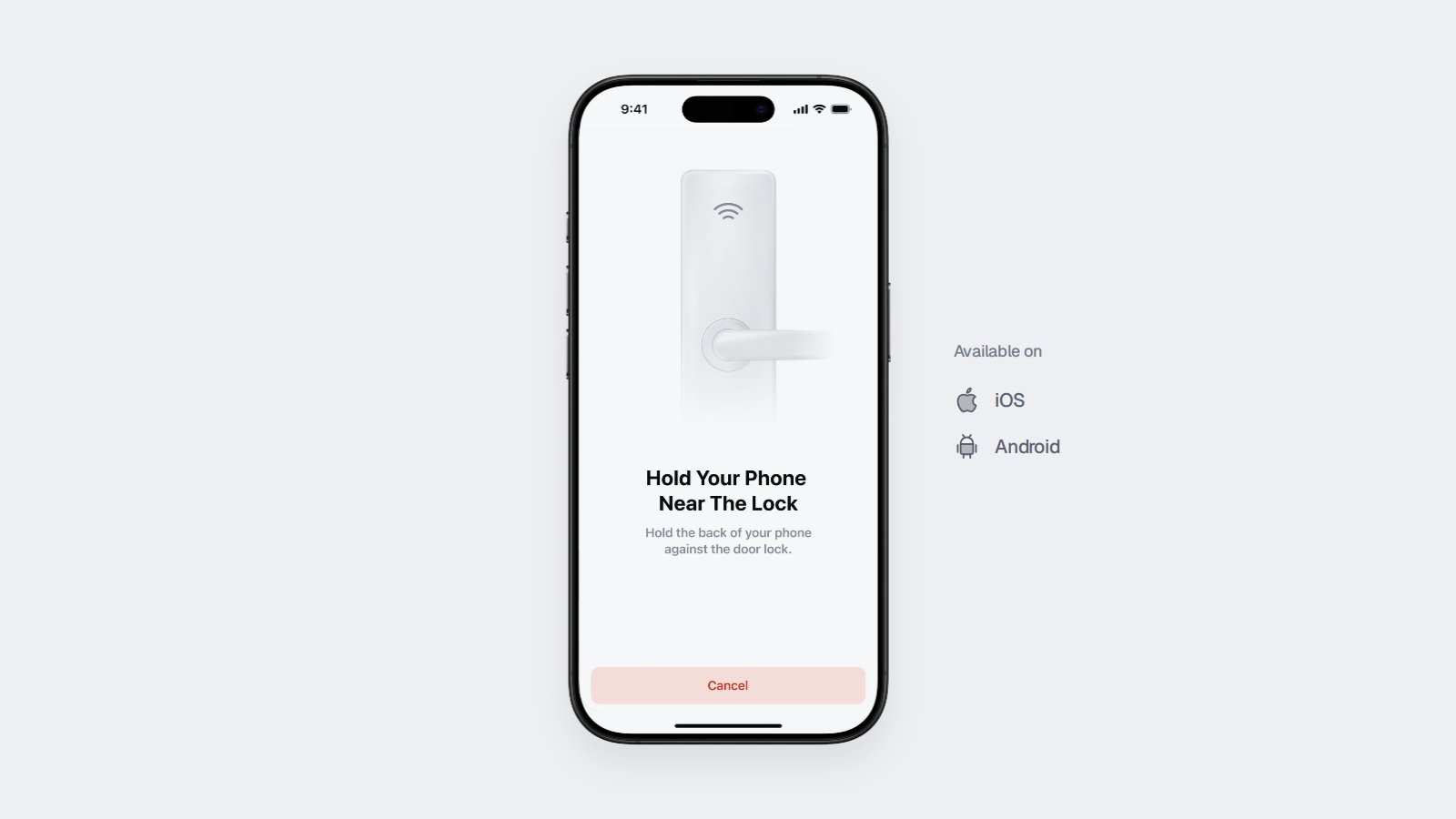 An Instant Key on a phone, ready to unlock a door.