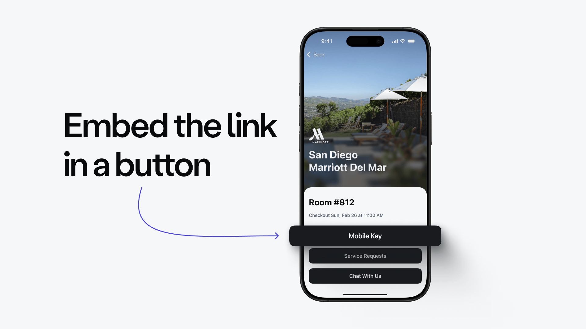 Embed the Instant Key link in a button in your own app for a native mobile key experience.