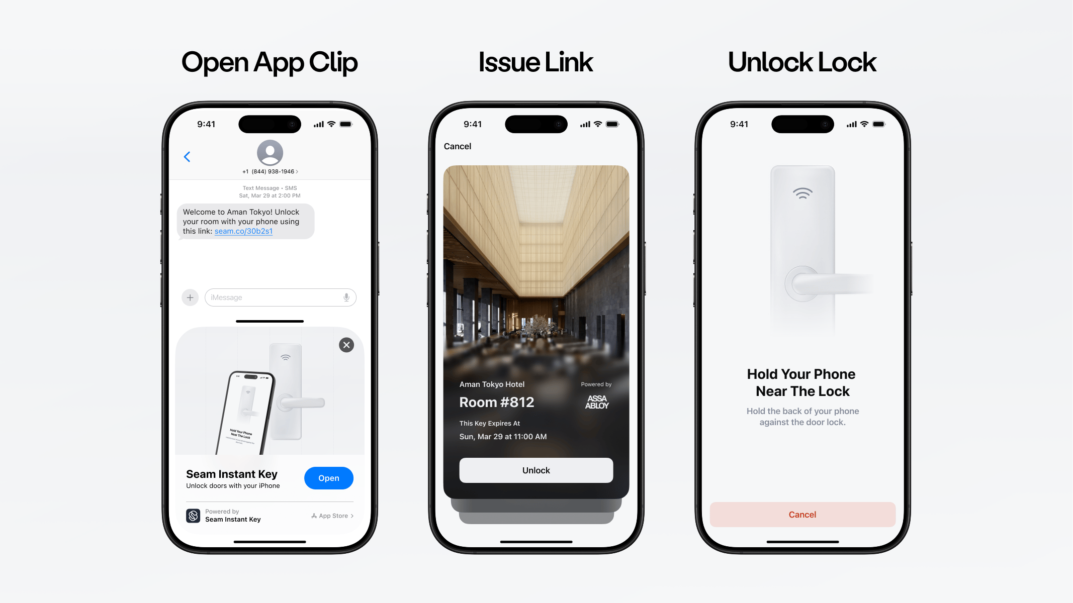 Your user opens the App Clip from the link, views their key, and unlocks the door — no app download required.