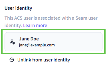 Click the linked user identity.