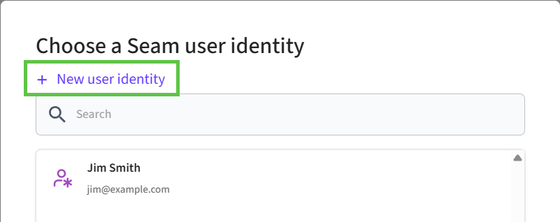 Click <strong>New user identity</strong>.