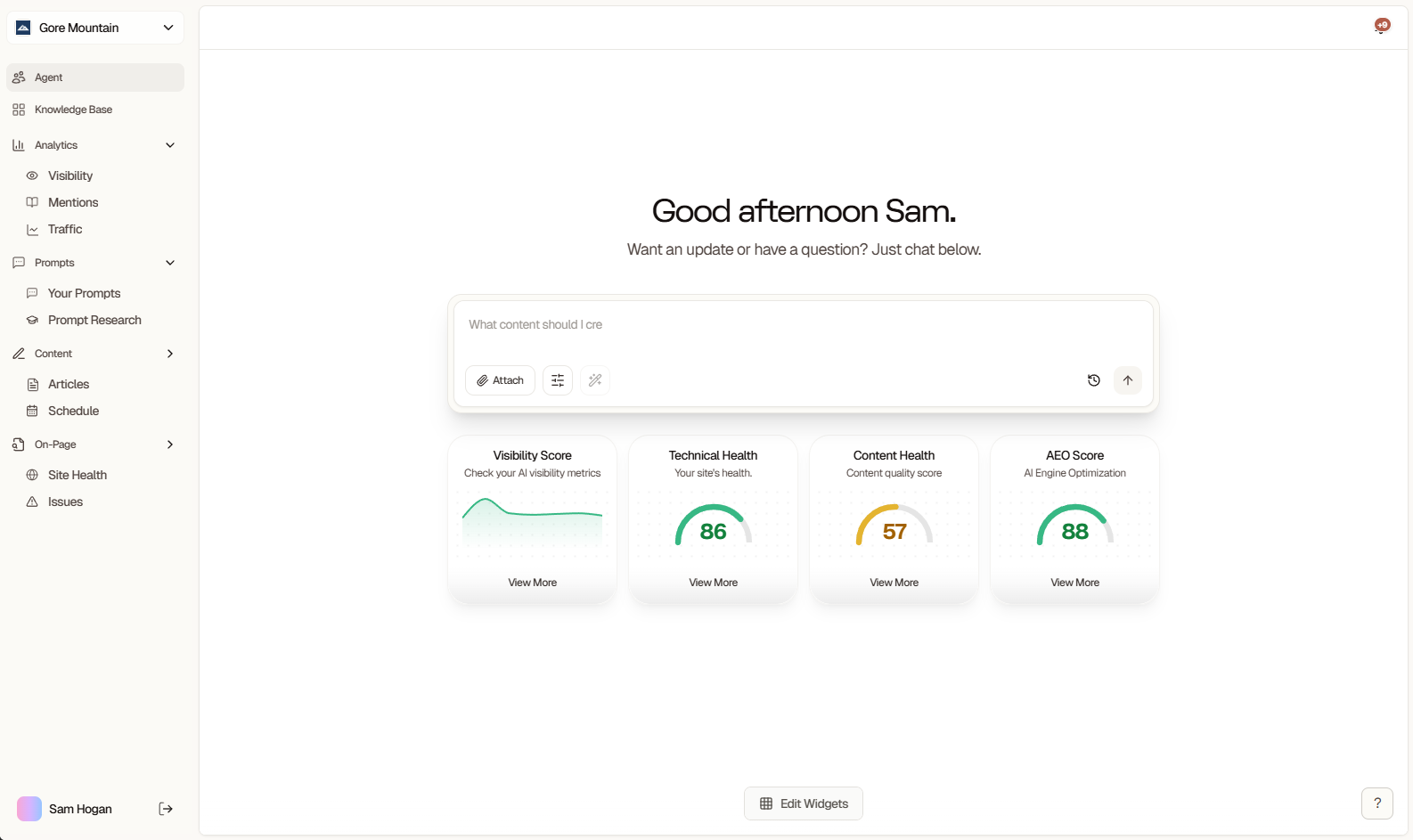 Searchable Dashboard Overview