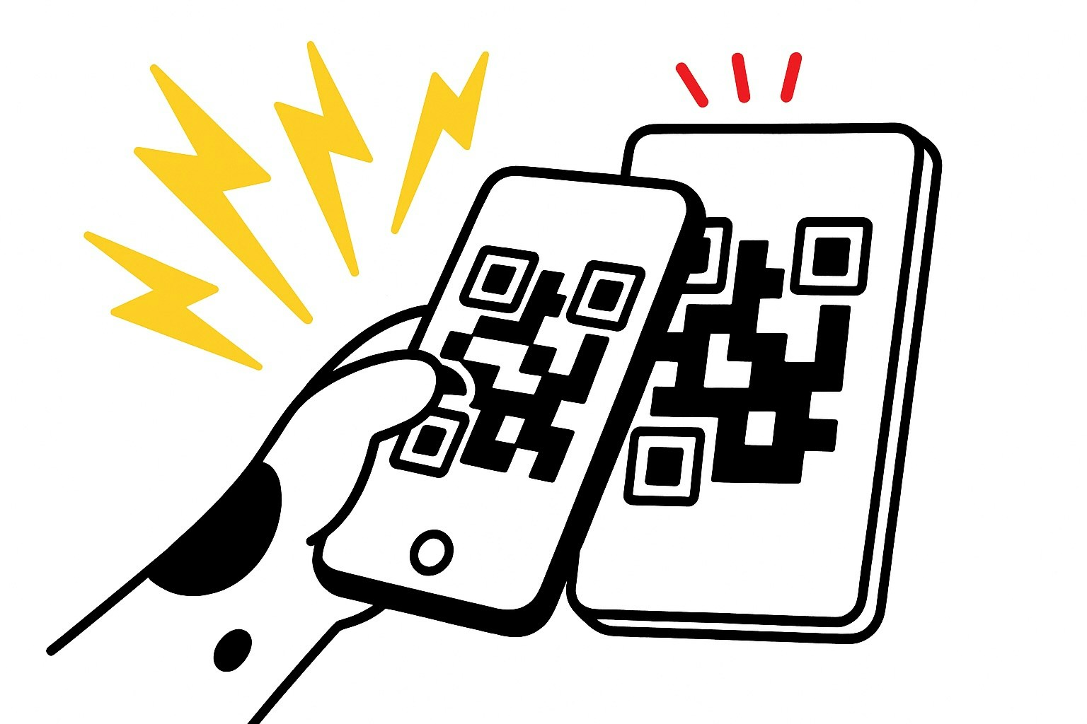 Byte scanning a QR code using our new Ark address format with a smartphone
