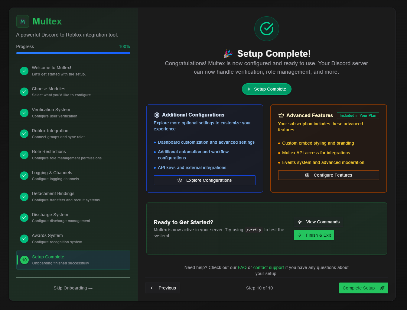 Complete Setup - Multex Documentation