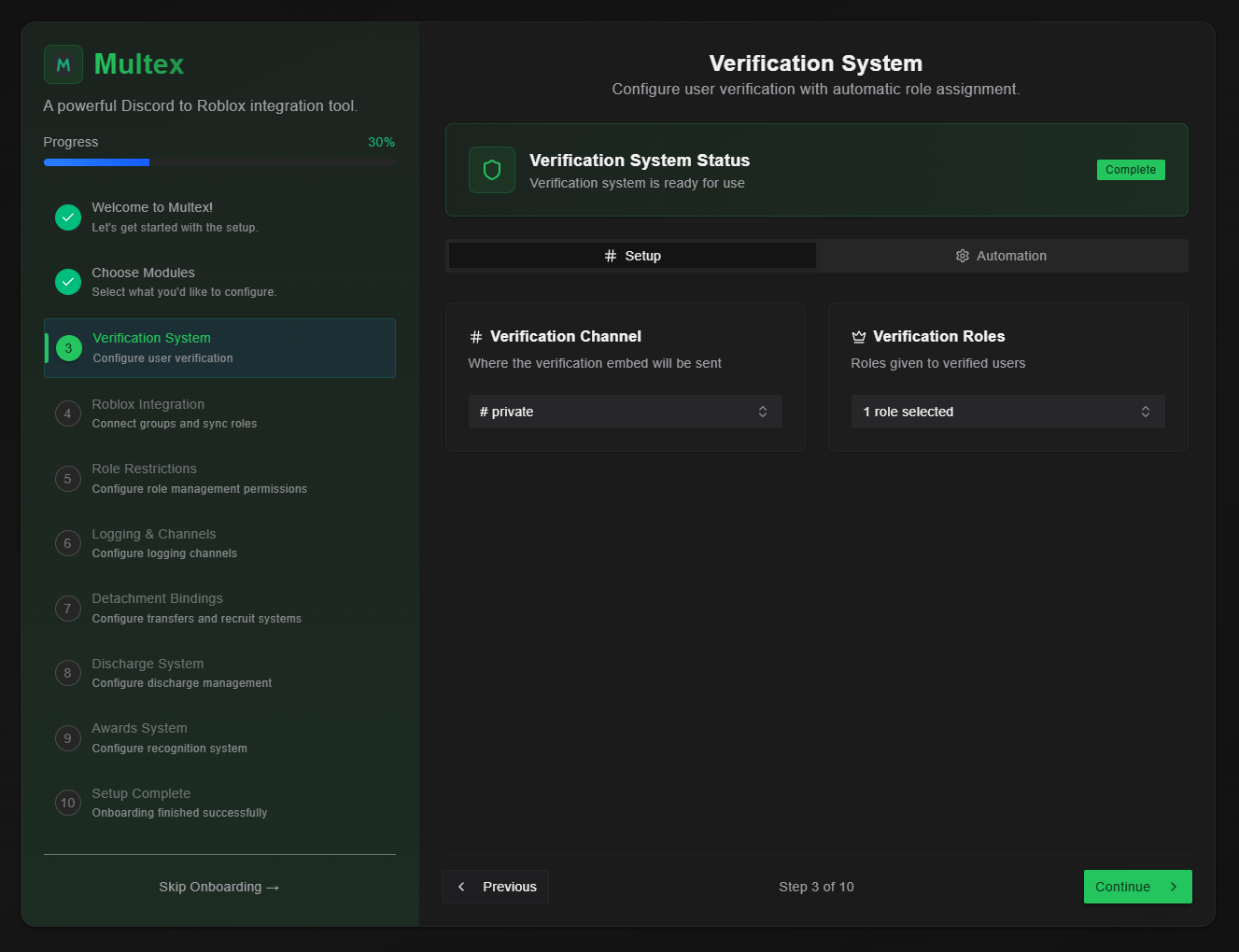 Concurrent Verification Roles Verification Setup - Multex Documentation