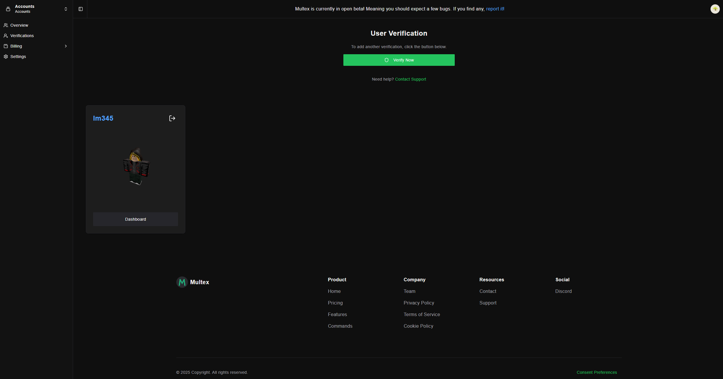Verification - Multex Documentation