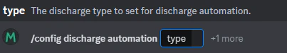Automation discharge configuration enabled