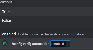 Automation verify configuration enabled