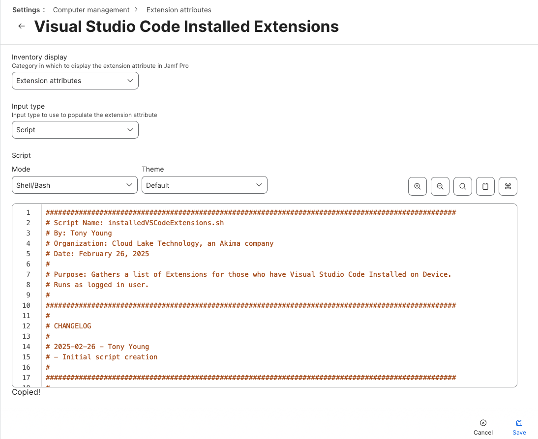 Jamf extension attributes