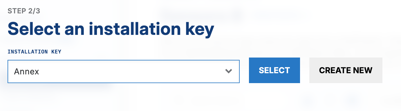 Select install key