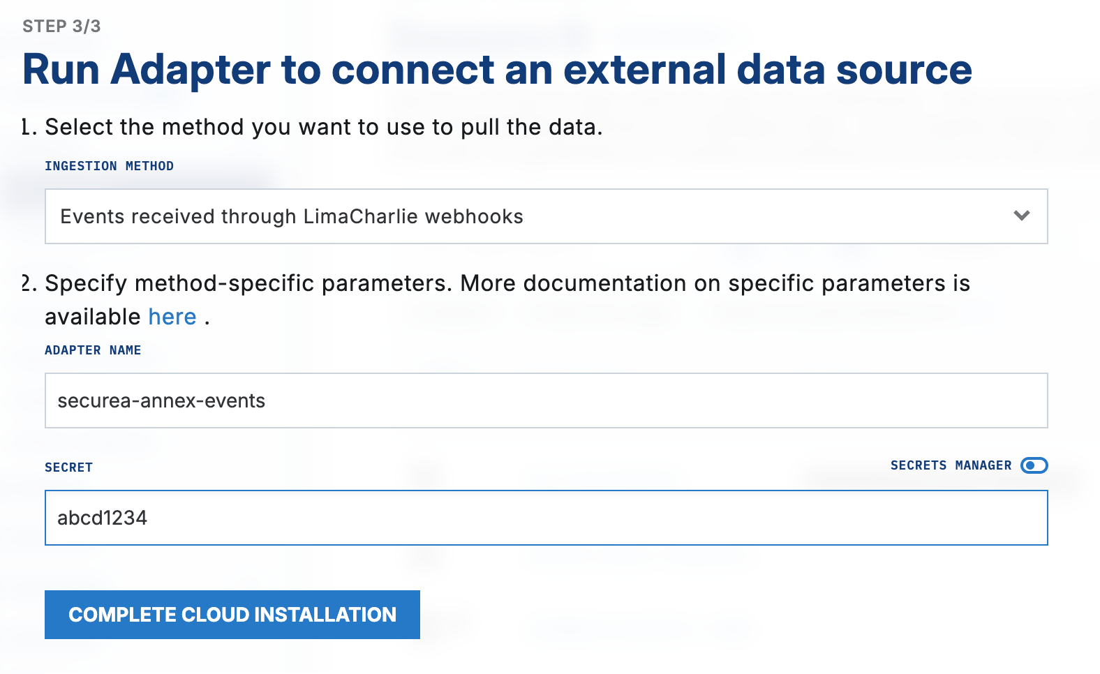 Configure data source