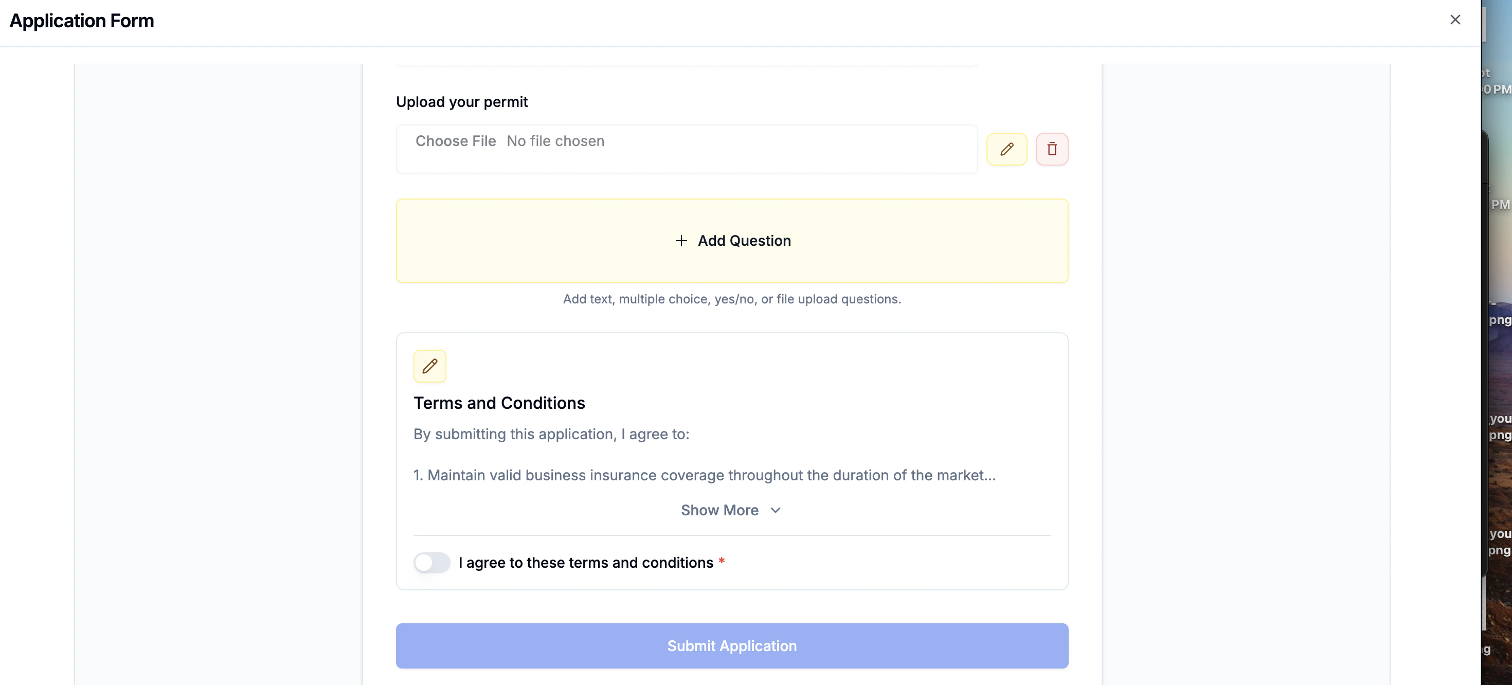 Add custom questions
