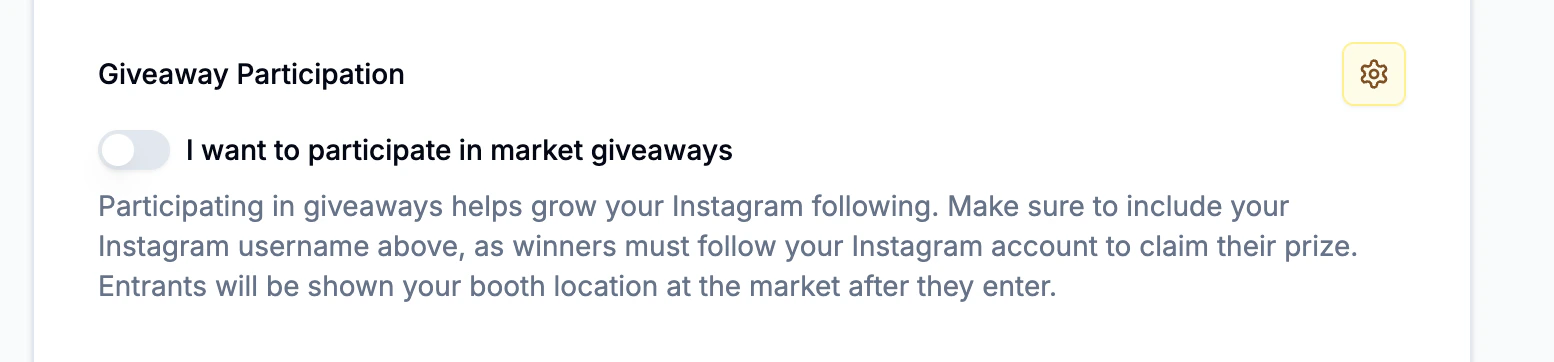 Enable or disable giveaway participation