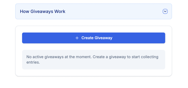Giveaways Dashboard