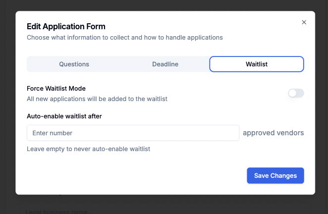 Waitlist Settings