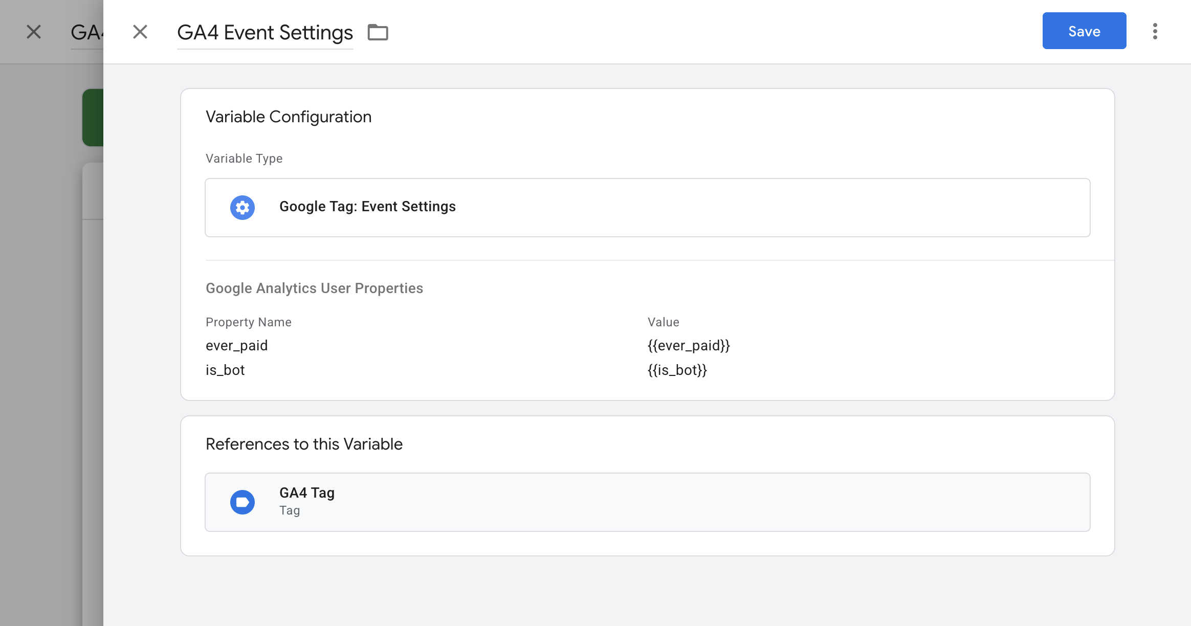 GTM is_bot event settings