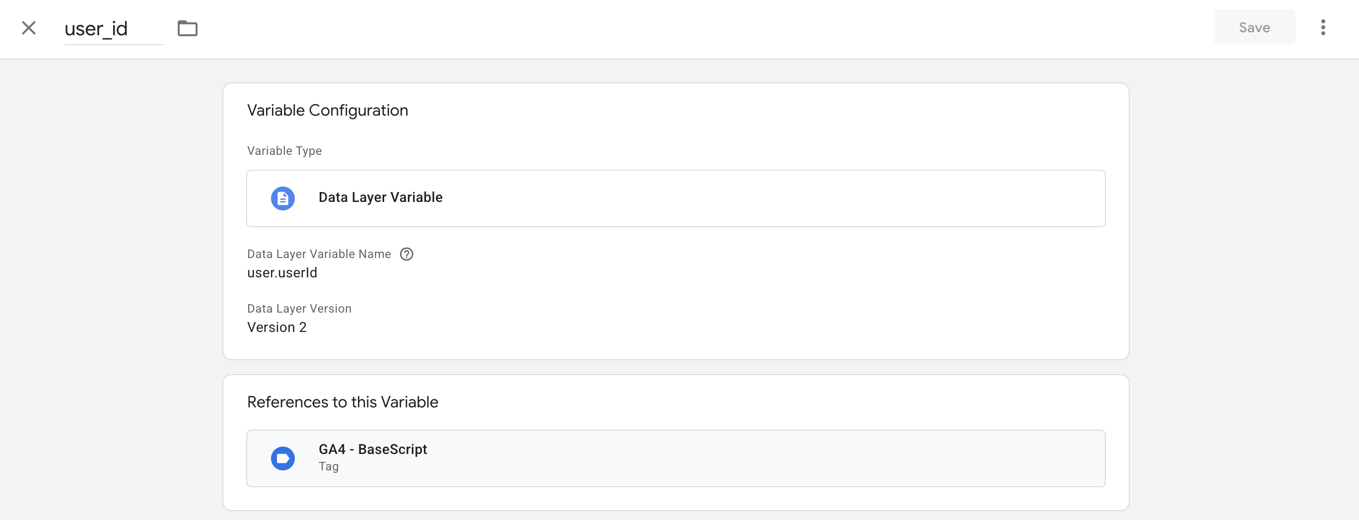 GTM user_id dataLayer variable