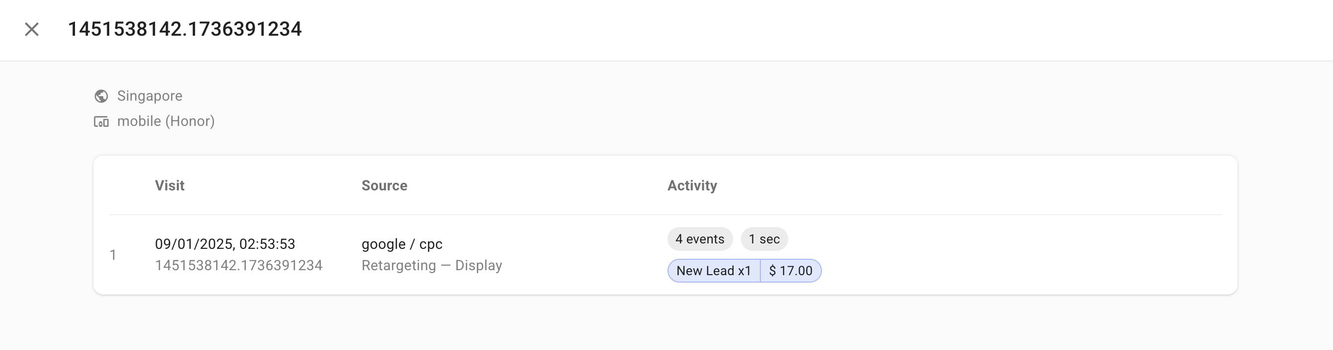 Single short session