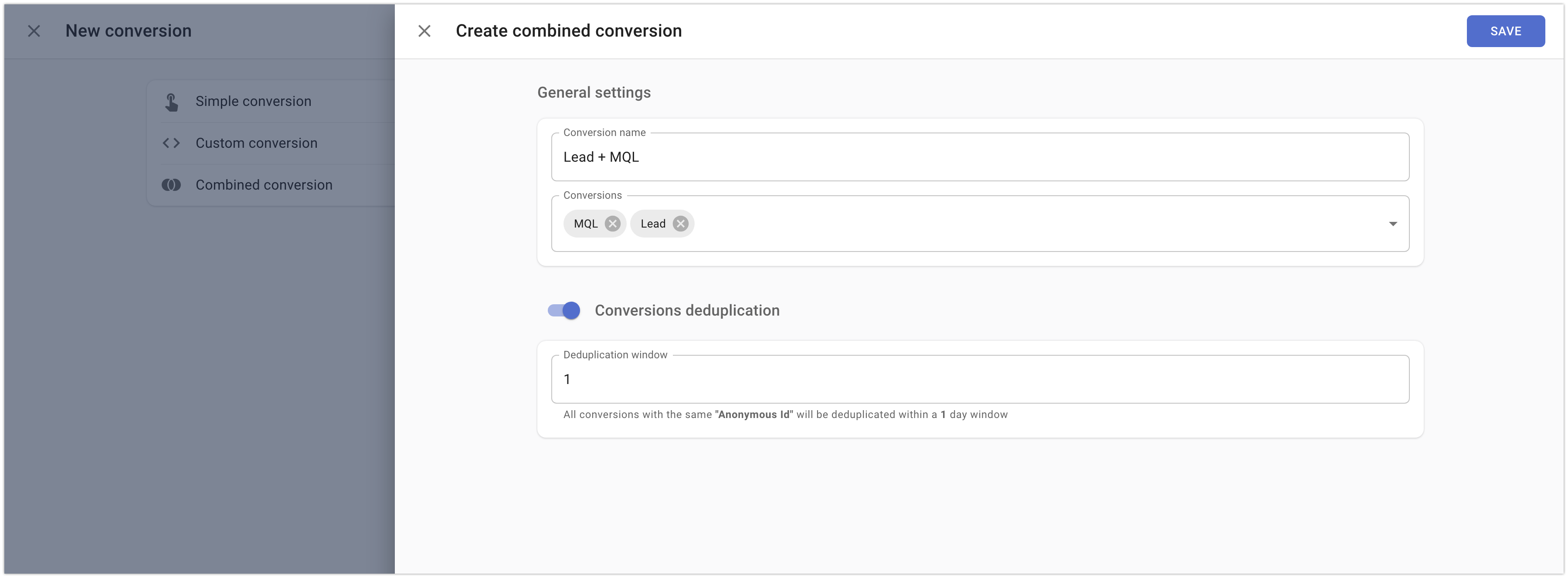 Combined conversion setup