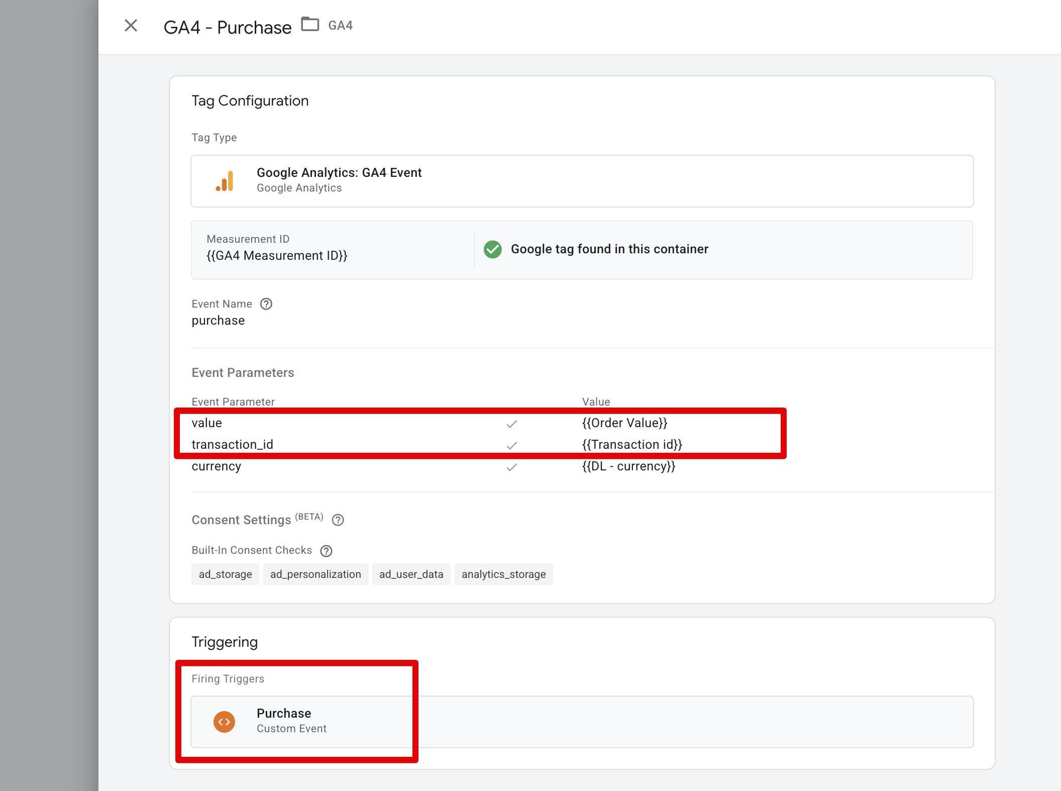 Conversion tracking tag configuration