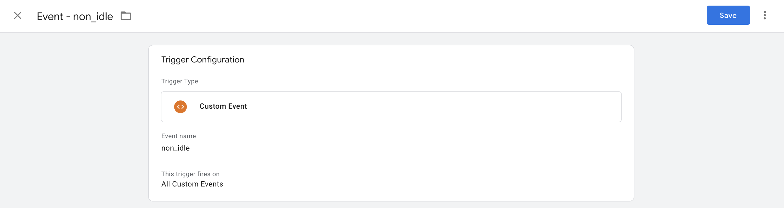 non_idle event name configured