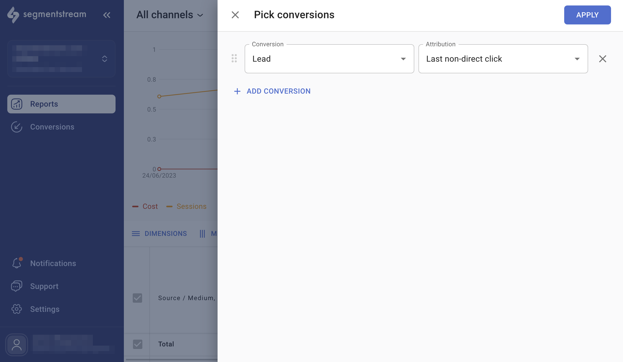 Attribution report configuration
