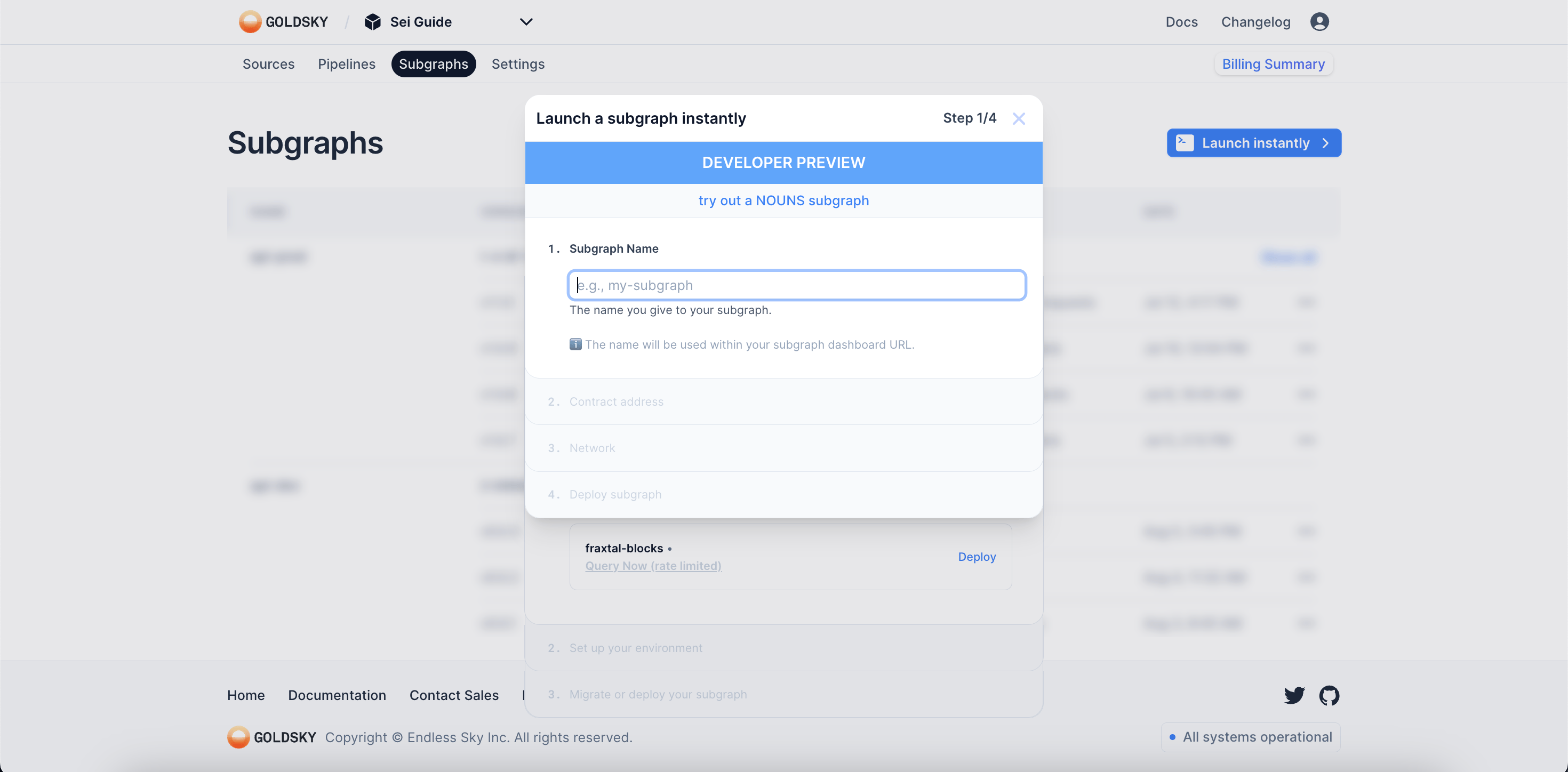Goldsky Dashboard