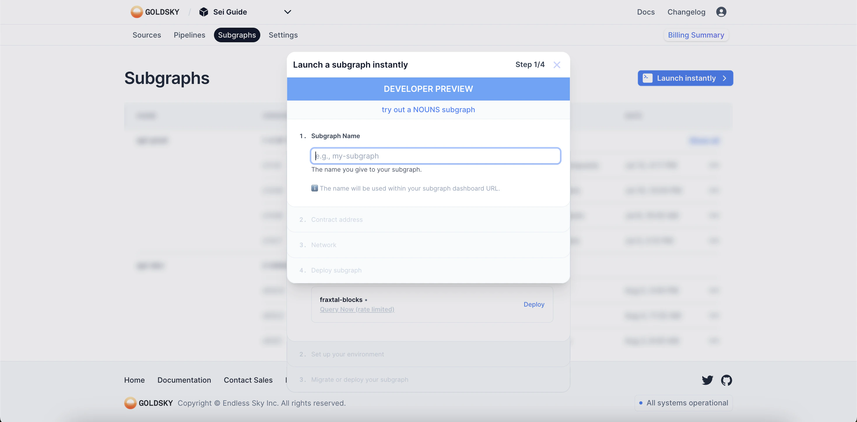 Goldsky Dashboard