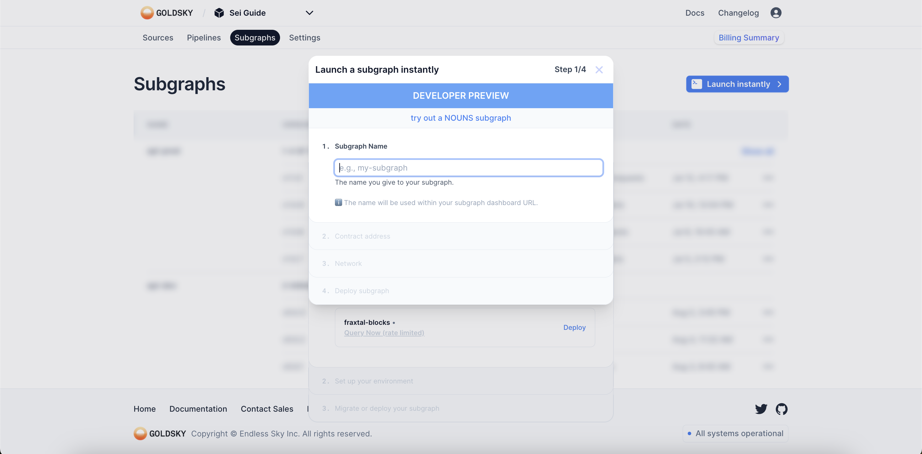 Goldsky Dashboard