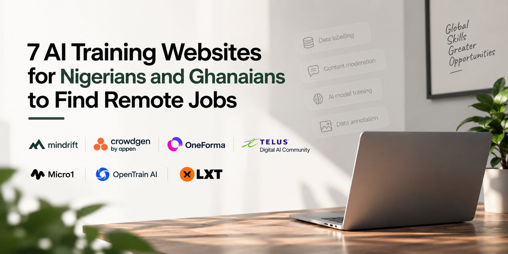 7 AI training websites for Nigerians and Ghanaians to find remote jobs