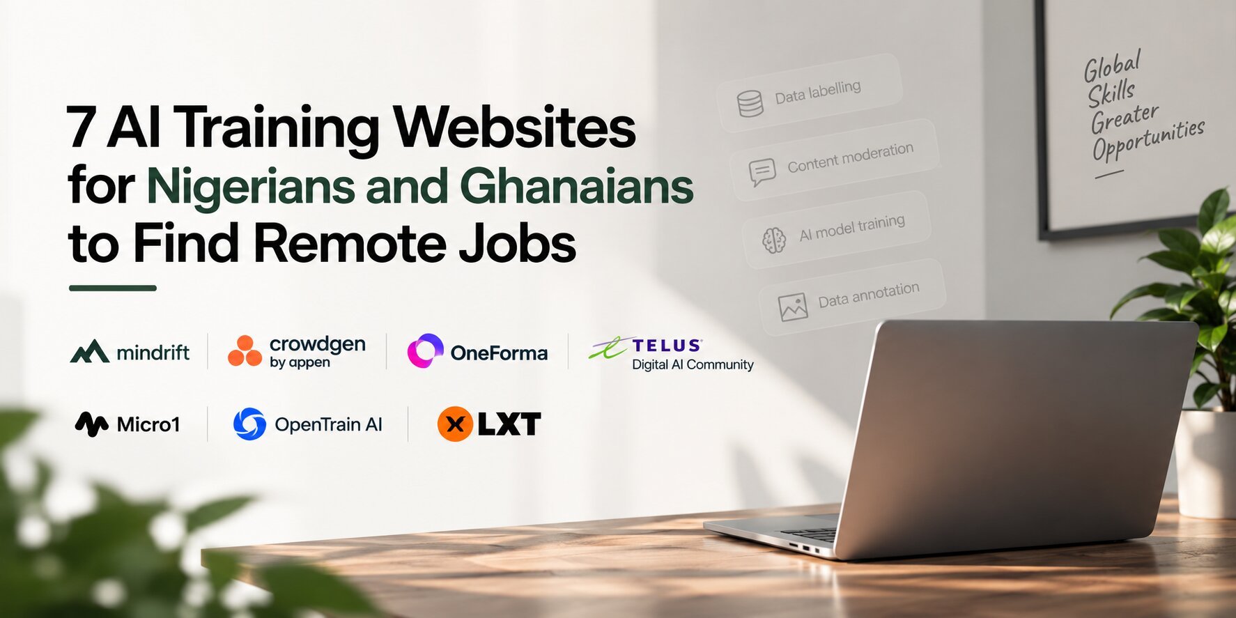 7 AI training websites for Nigerians and Ghanaians to find remote jobs