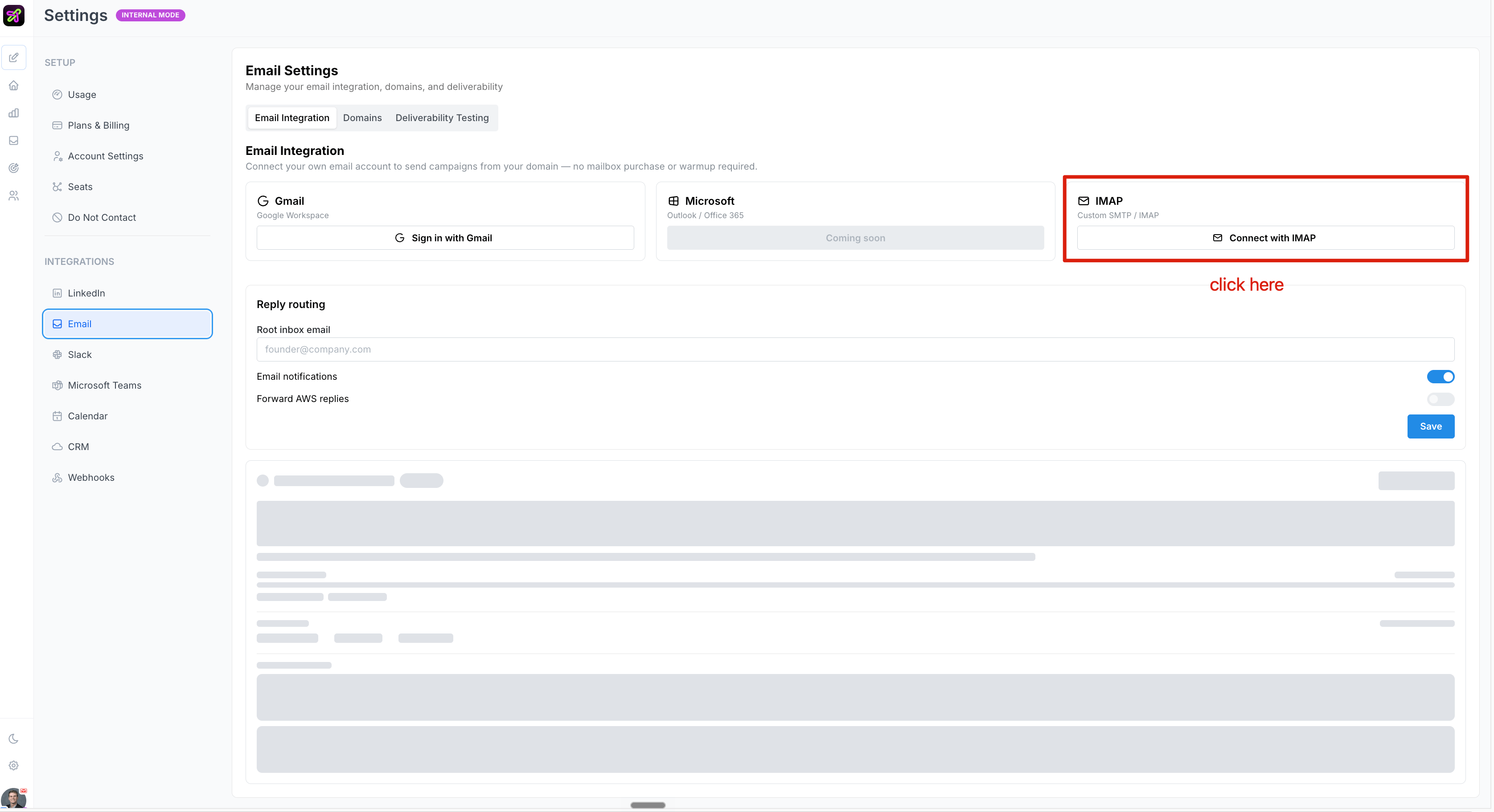 Enabling IMAP access in your email provider's settings
