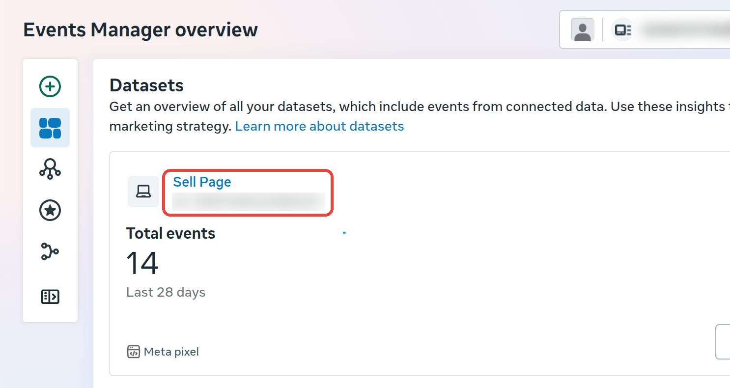 The Pixel ID shown under the pixel name in Events Manager