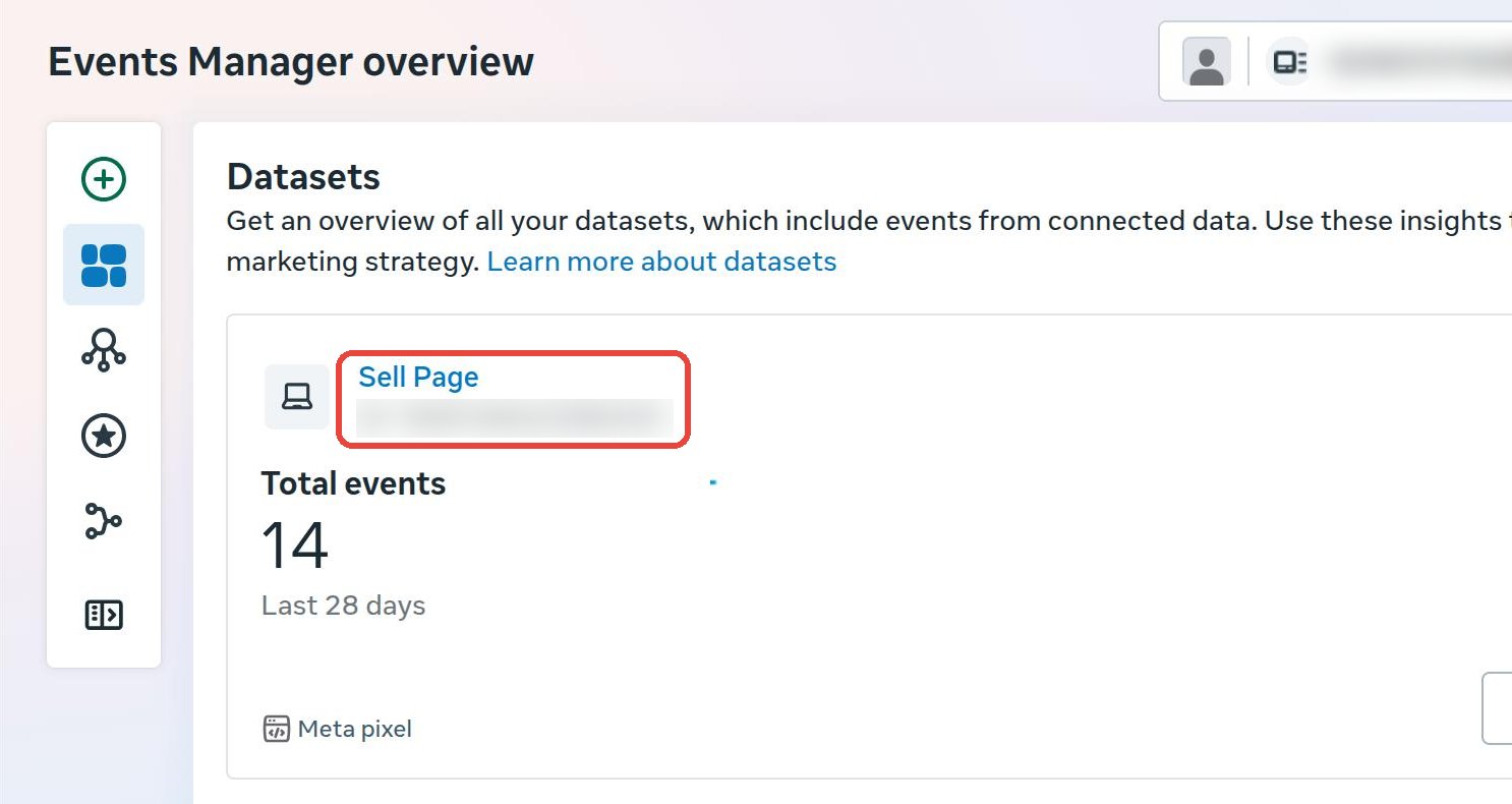The Pixel ID shown under the pixel name in Events Manager