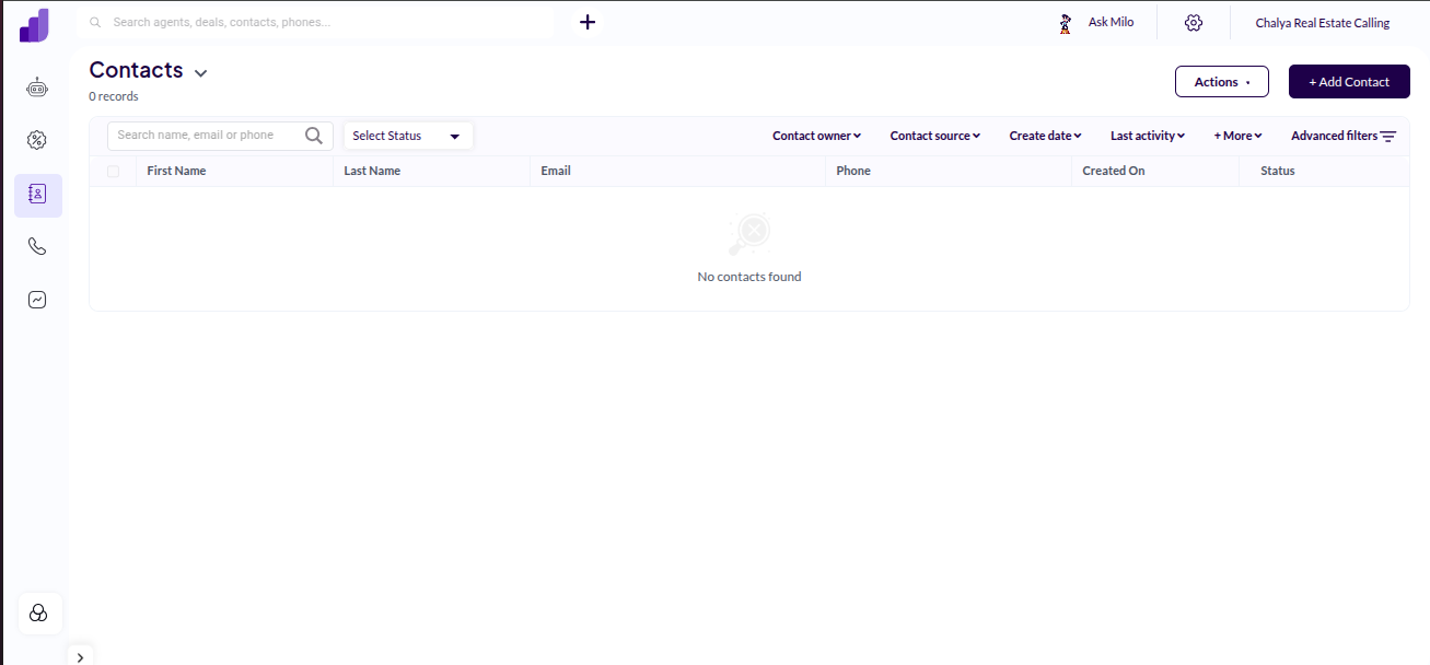 Contacts Tab Screenshot