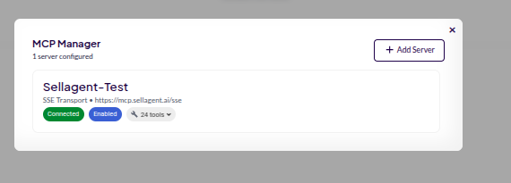 MCP Server Form Screenshot